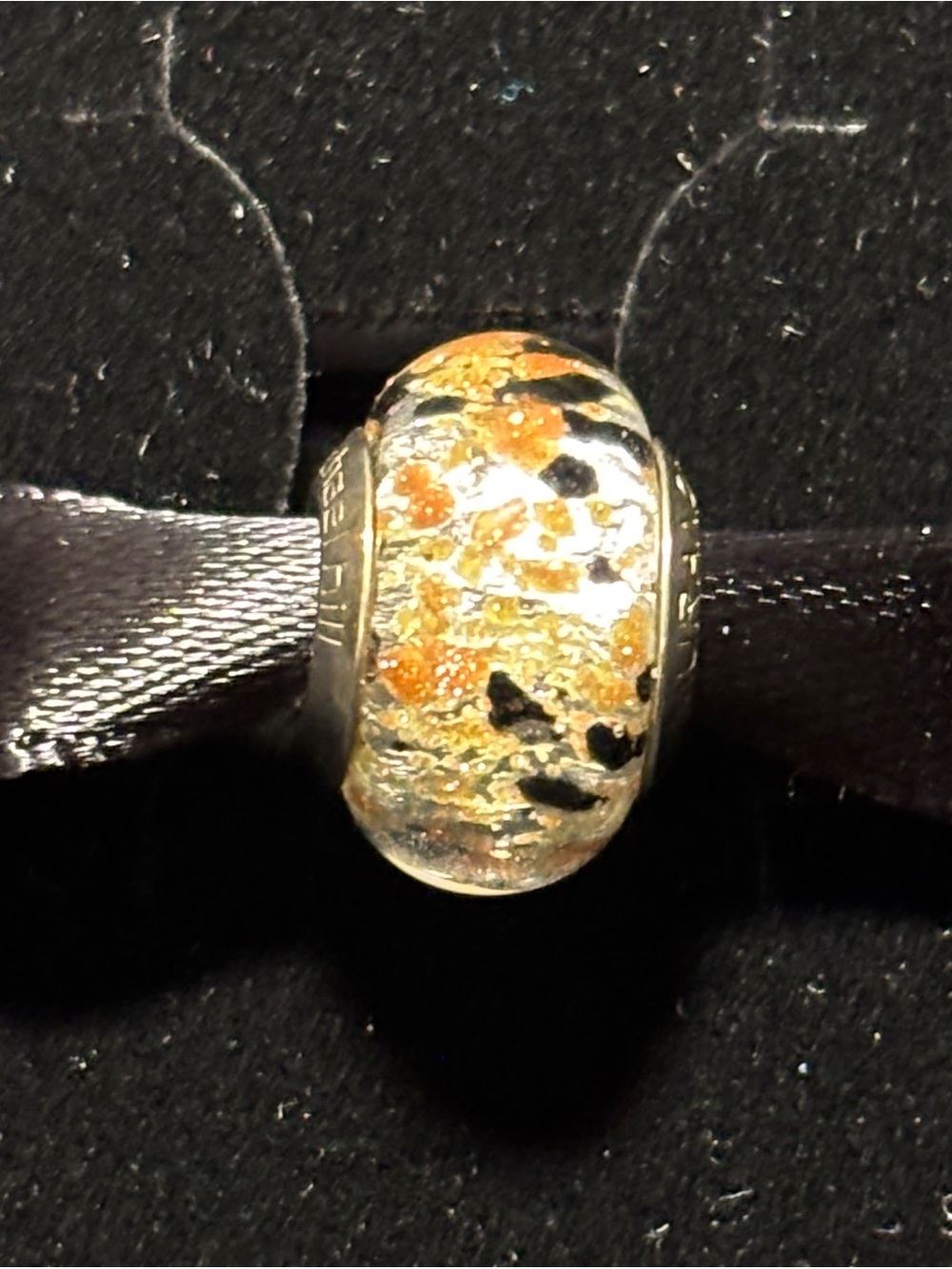 Murano Glass Bead with Gold and Black Accents. Michael Hill.